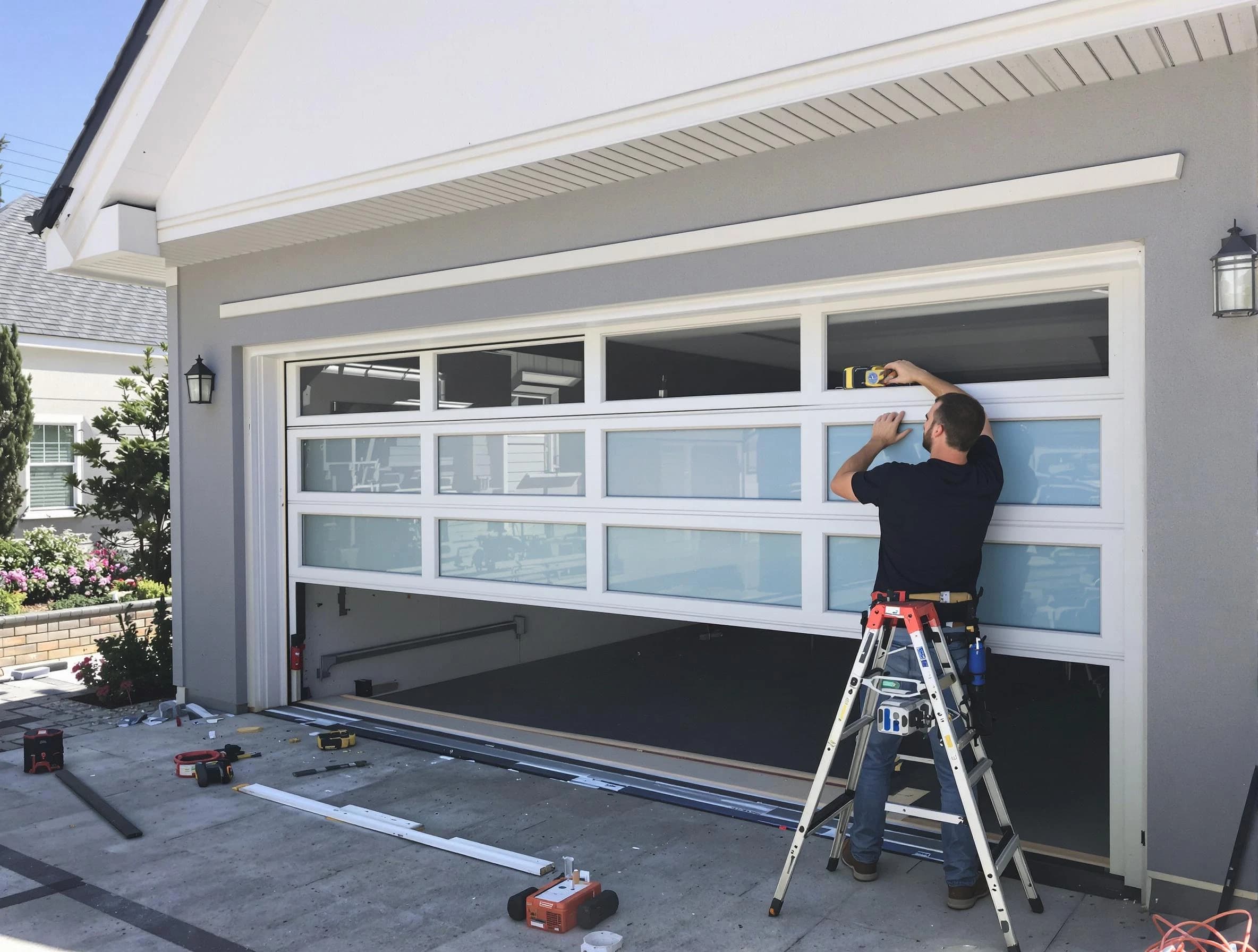Fairmount Garage Door Repair team performing garage door replacement in Fairmount