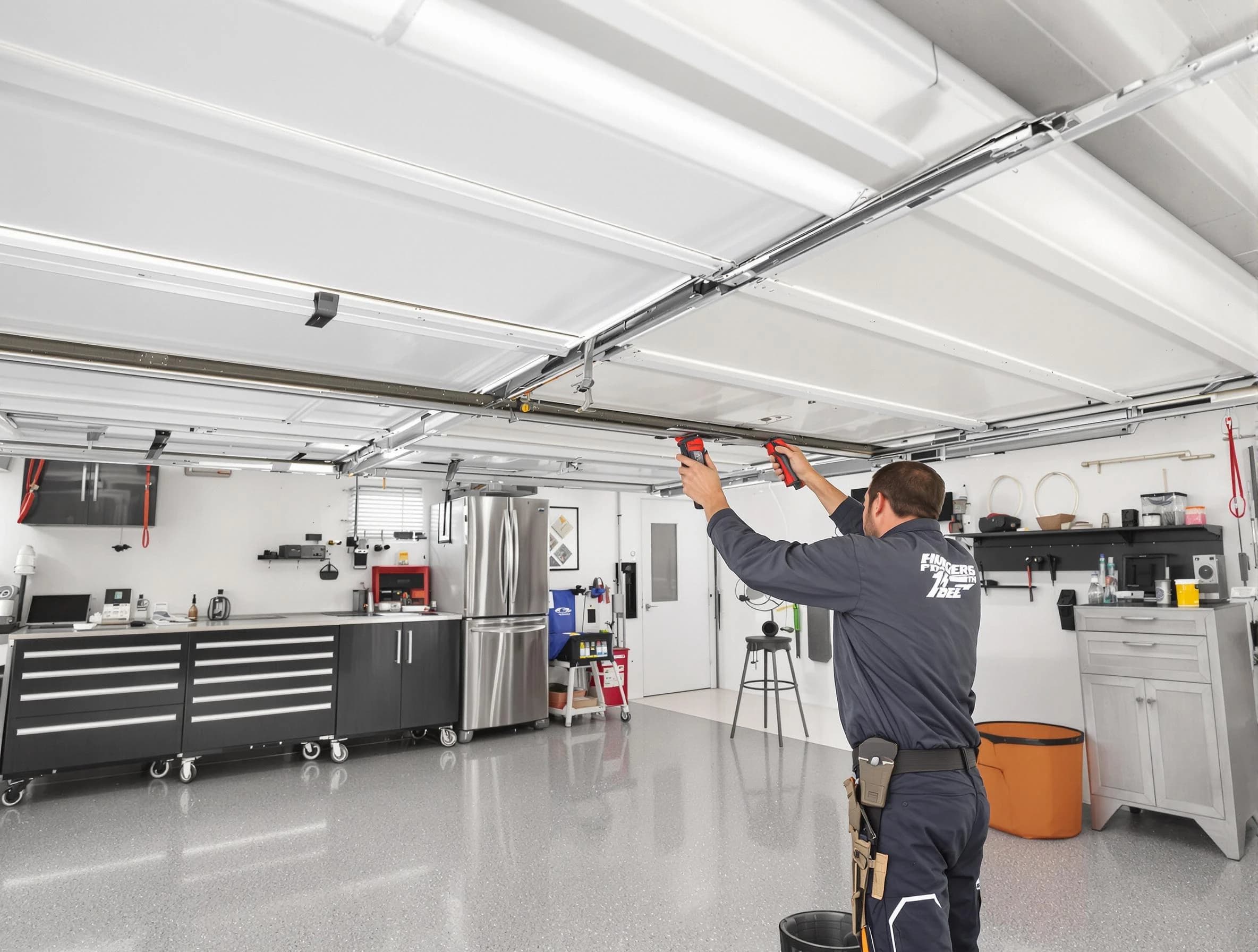 Overhead garage door repair service by Fairmount Garage Door Repair in Fairmount