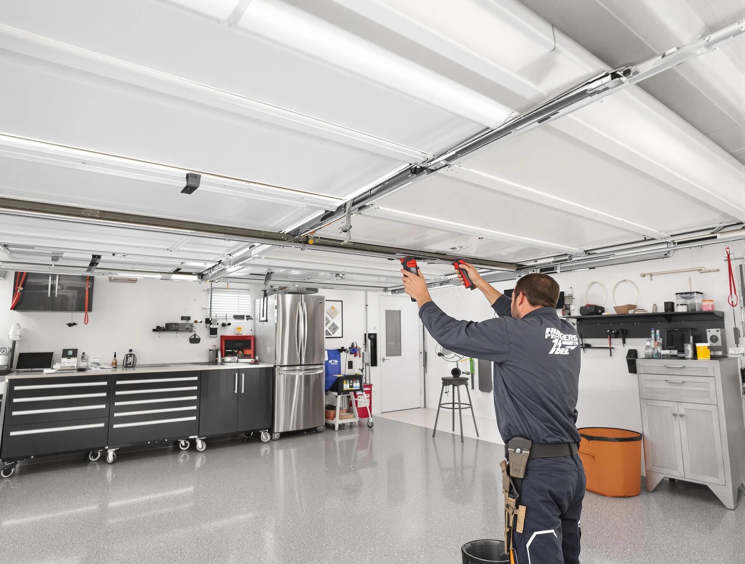 Overhead garage door repair service by Fairmount Garage Door Repair in Fairmount